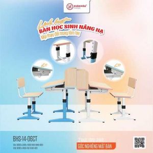 BÀN HỌC CÓ GIÁ SÁCH KHUNG SẮT BHS-14-06 CT